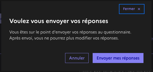 Modal de validation